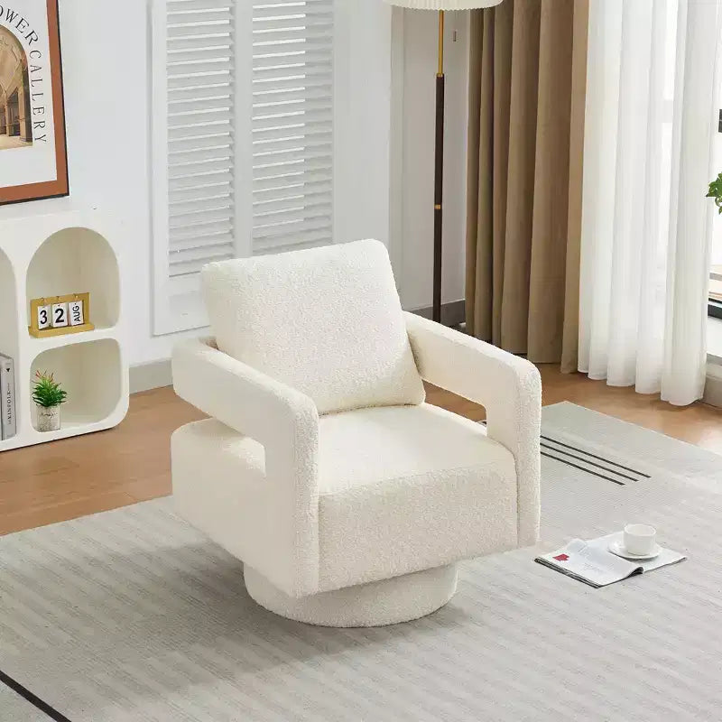 Fauteuil pivotant moderne carré, fauteuil club rotatif à 360 degrés
