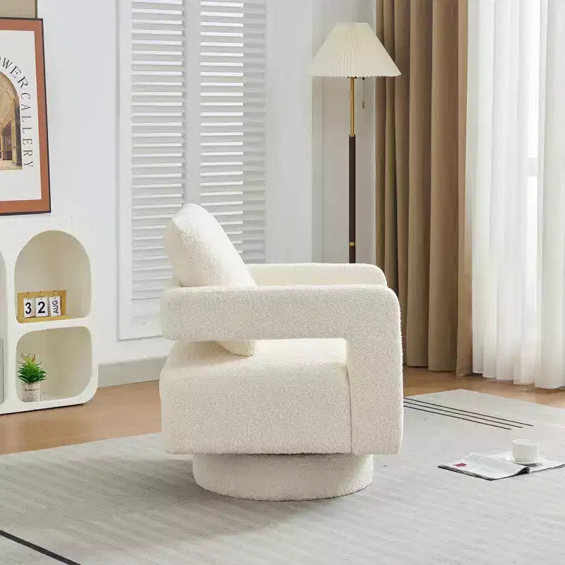 Fauteuil pivotant moderne carré, fauteuil club rotatif à 360 degrés