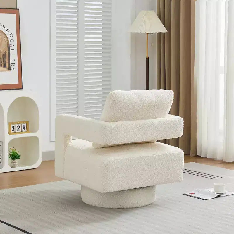 Fauteuil pivotant moderne carré, fauteuil club rotatif à 360 degrés