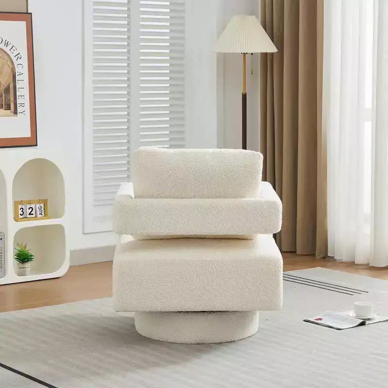 Fauteuil pivotant moderne carré, fauteuil club rotatif à 360 degrés