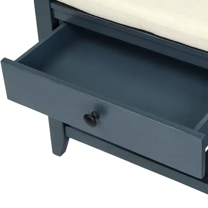 Banc de rangement d'entrée multifonction avec coussin amovible et tiroirs