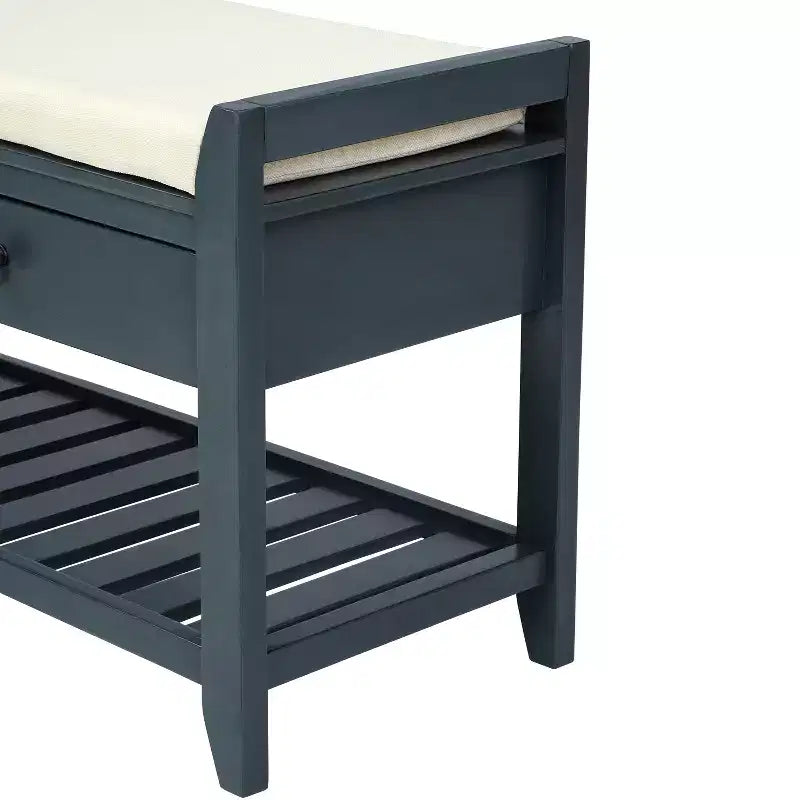 Banc de rangement d'entrée multifonction avec coussin amovible et tiroirs