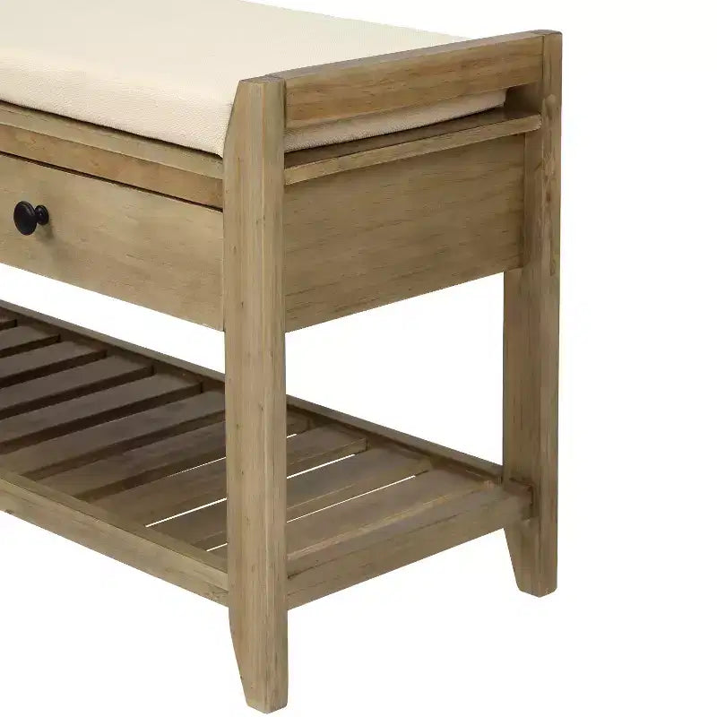 Banc de rangement d'entrée multifonction avec coussin amovible et tiroirs