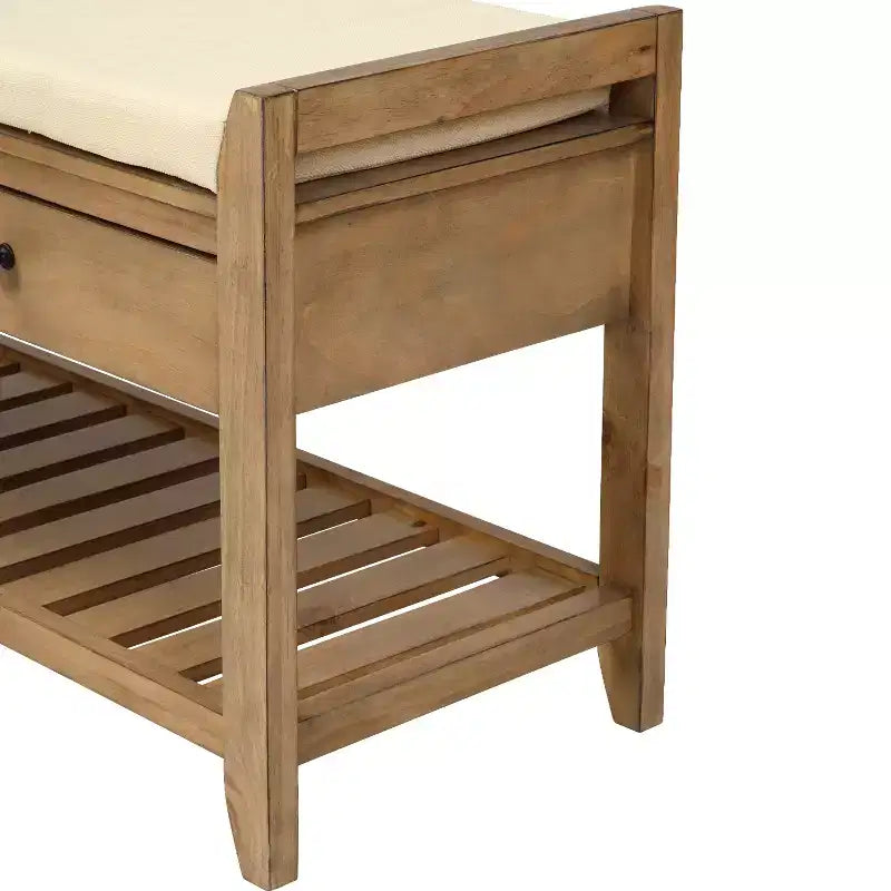 Banc de rangement d'entrée multifonction avec coussin amovible et tiroirs