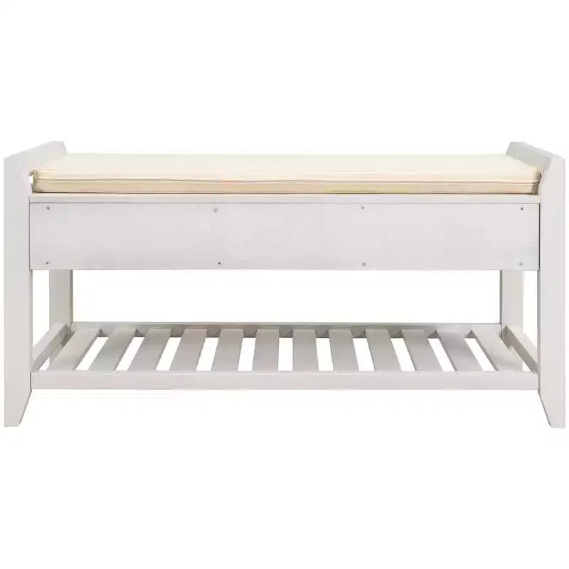 Banc de rangement d'entrée multifonction avec coussin amovible et tiroirs
