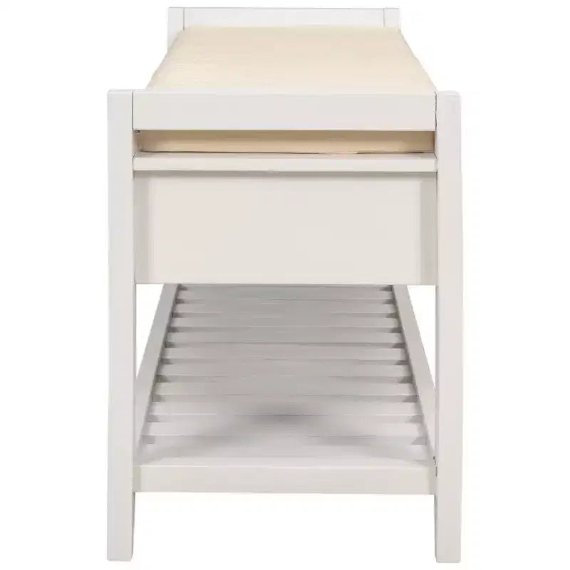 Banc de rangement d'entrée multifonction avec coussin amovible et tiroirs
