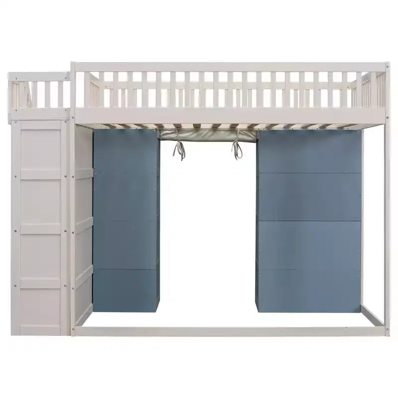 Lit mezzanine avec 2 armoires de rangement à quatre niveaux Escalier de rangement multifonctionnel