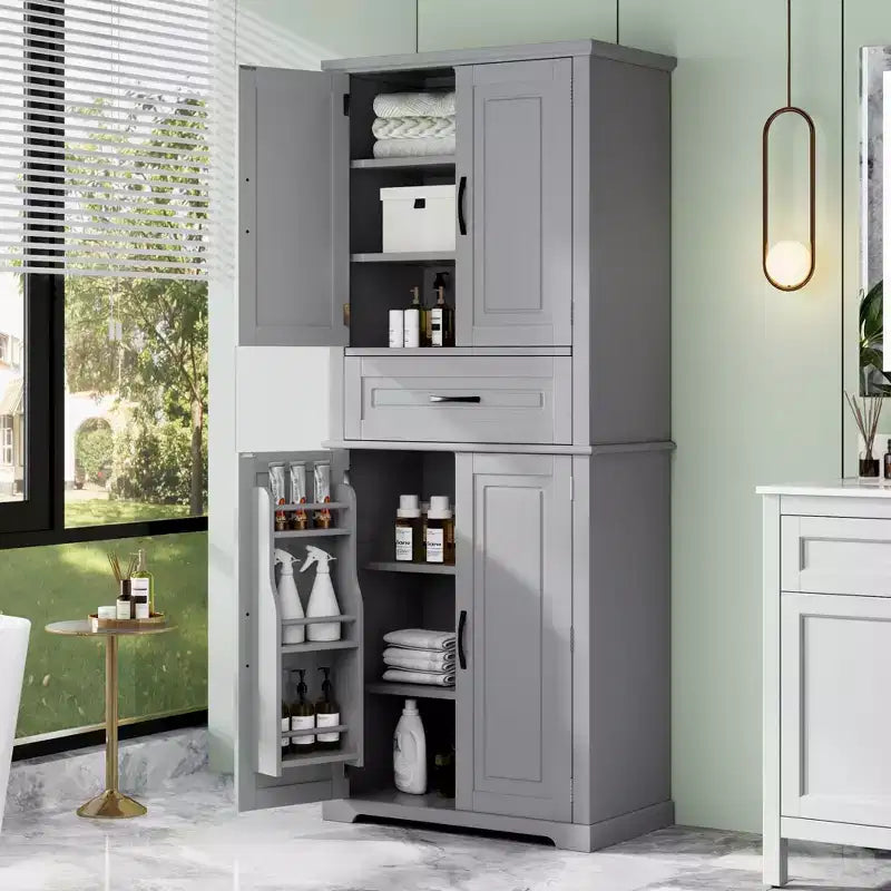 Meuble de rangement de salle de bain moderne avec tiroir et étagère réglable