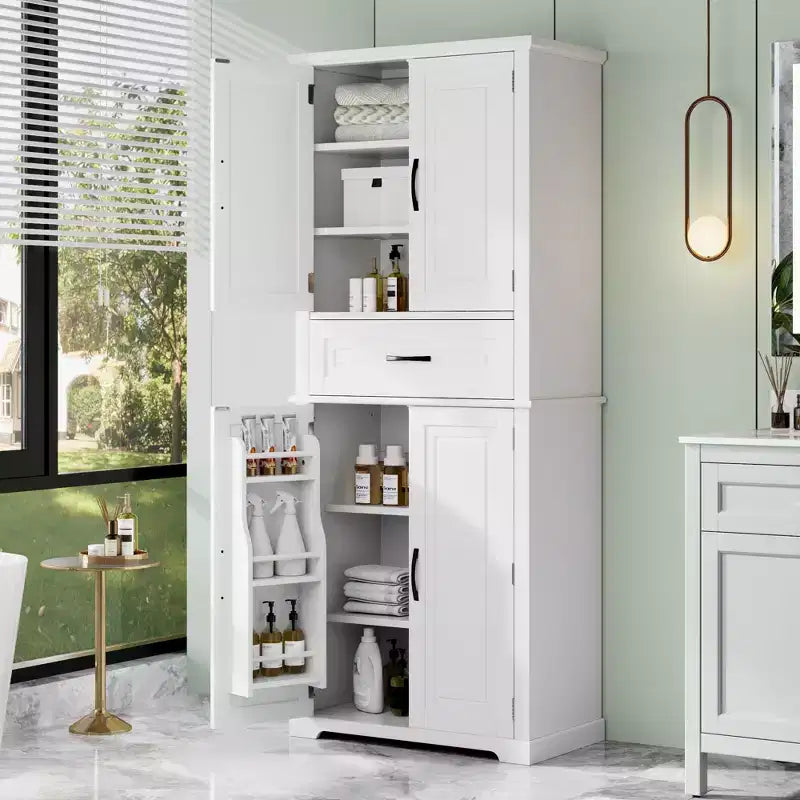 Meuble de rangement de salle de bain moderne avec tiroir et étagère réglable