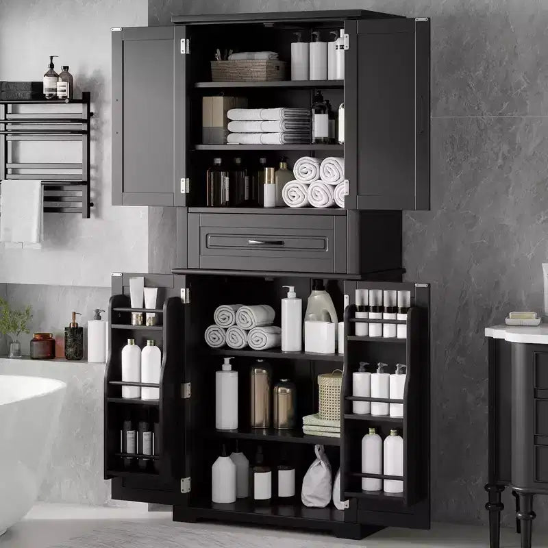 Meuble de rangement de salle de bain moderne avec tiroir et étagère réglable