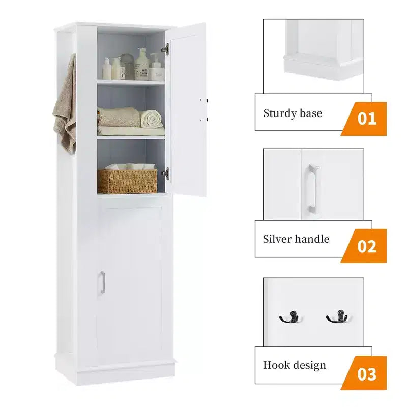 Meuble de rangement haut de salle de bain, Meuble de rangement sur pied
