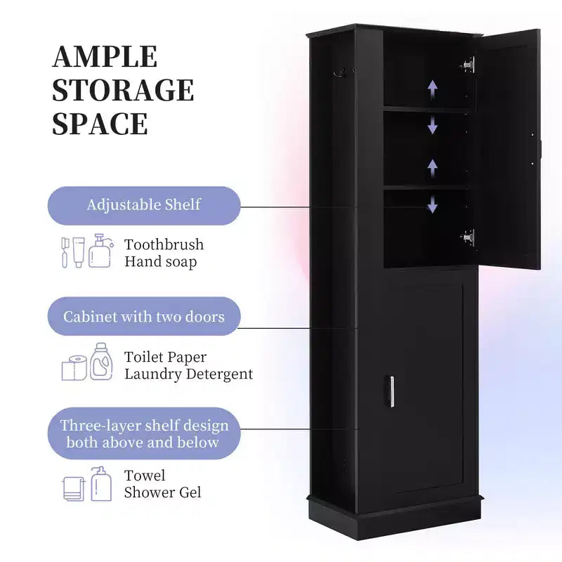 Meuble de rangement haut de salle de bain, Meuble de rangement sur pied
