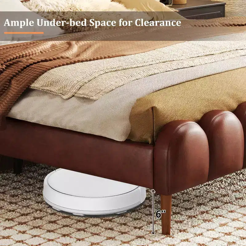 Lit plateforme contemporain en similicuir avec tête et pied de lit
