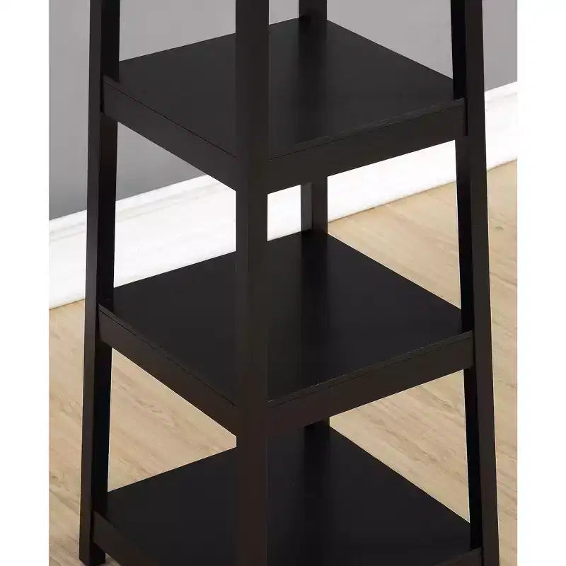 Porte-manteau avec étagères de rangement à 3 niveaux - Finition noire