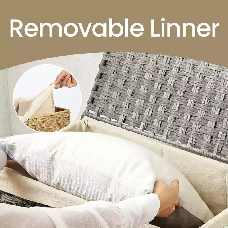 Panier de rangement avec couvercle tressé pliable
