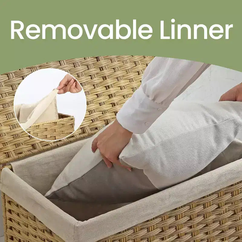 Panier de rangement avec couvercle tressé pliable