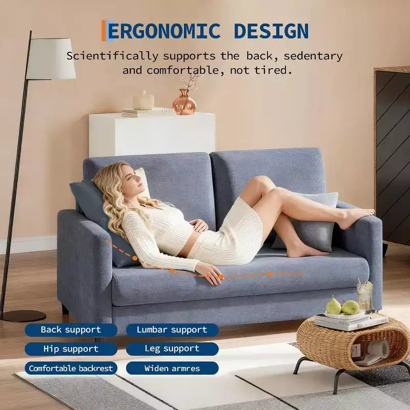 Causeuse moderne du milieu du siècle Cadre en bois Canapé confortable