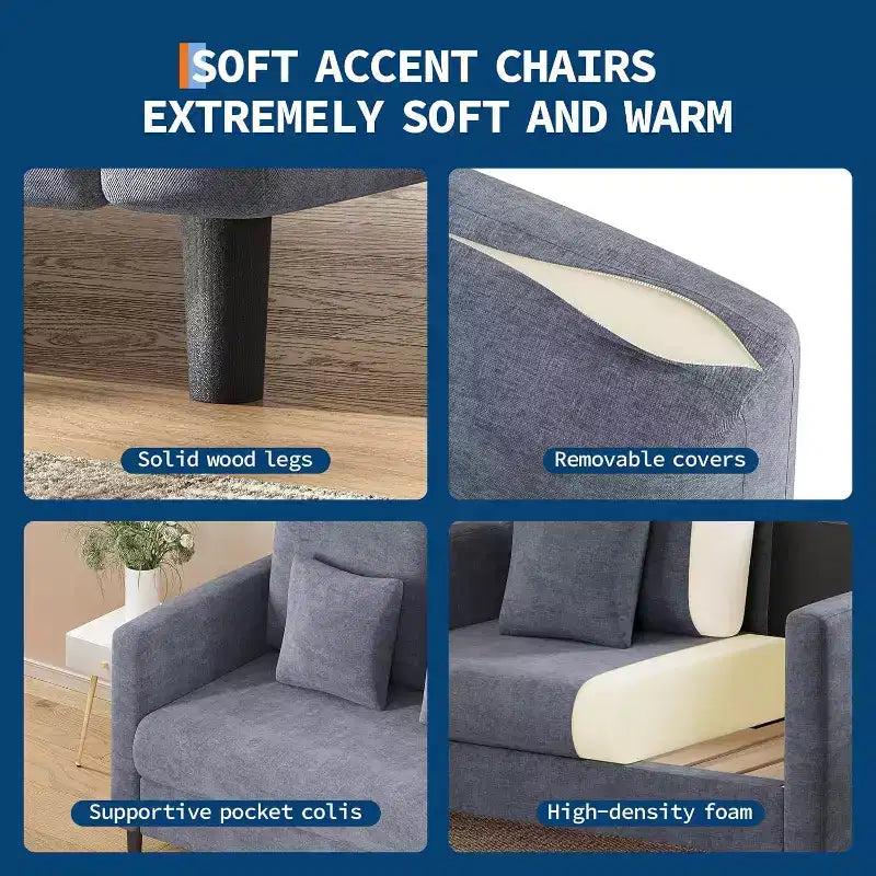 Causeuse moderne du milieu du siècle Cadre en bois Canapé confortable