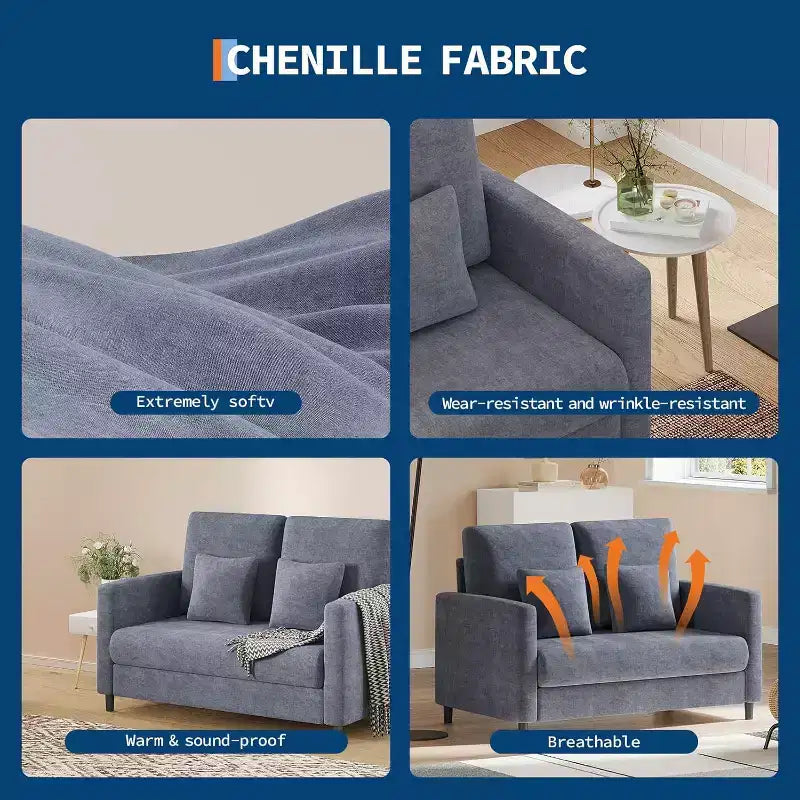 Causeuse moderne du milieu du siècle Cadre en bois Canapé confortable