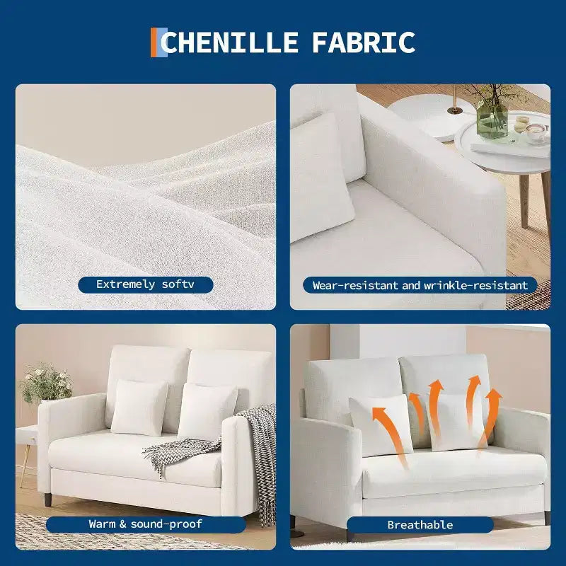 Causeuse moderne du milieu du siècle Cadre en bois Canapé confortable