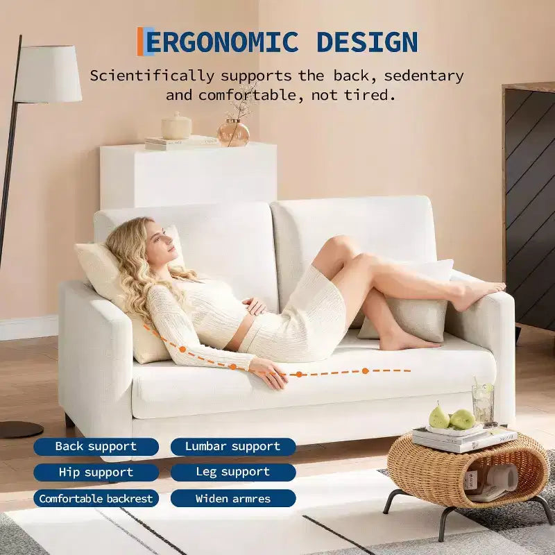 Causeuse moderne du milieu du siècle Cadre en bois Canapé confortable