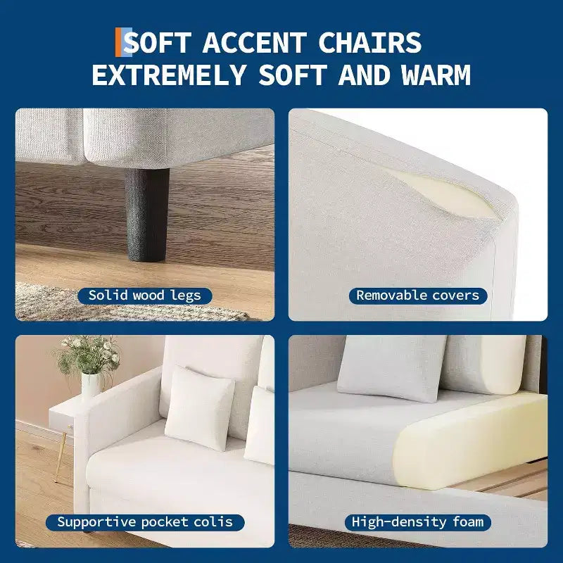 Causeuse moderne du milieu du siècle Cadre en bois Canapé confortable