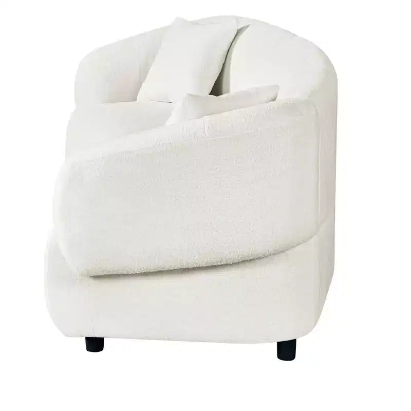 Canapé incurvé 3 places contemporain en peluche