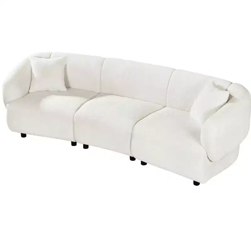 Canapé incurvé 3 places contemporain en peluche