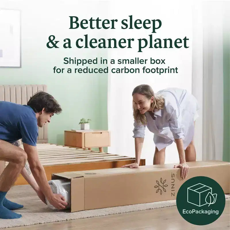Matelas en mousse à mémoire de forme, infusion thé vert, sans fibre de verre