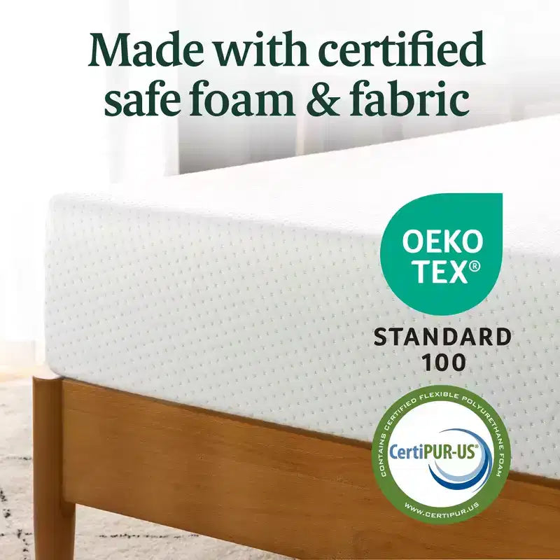 Matelas en mousse à mémoire de forme, infusion thé vert, sans fibre de verre