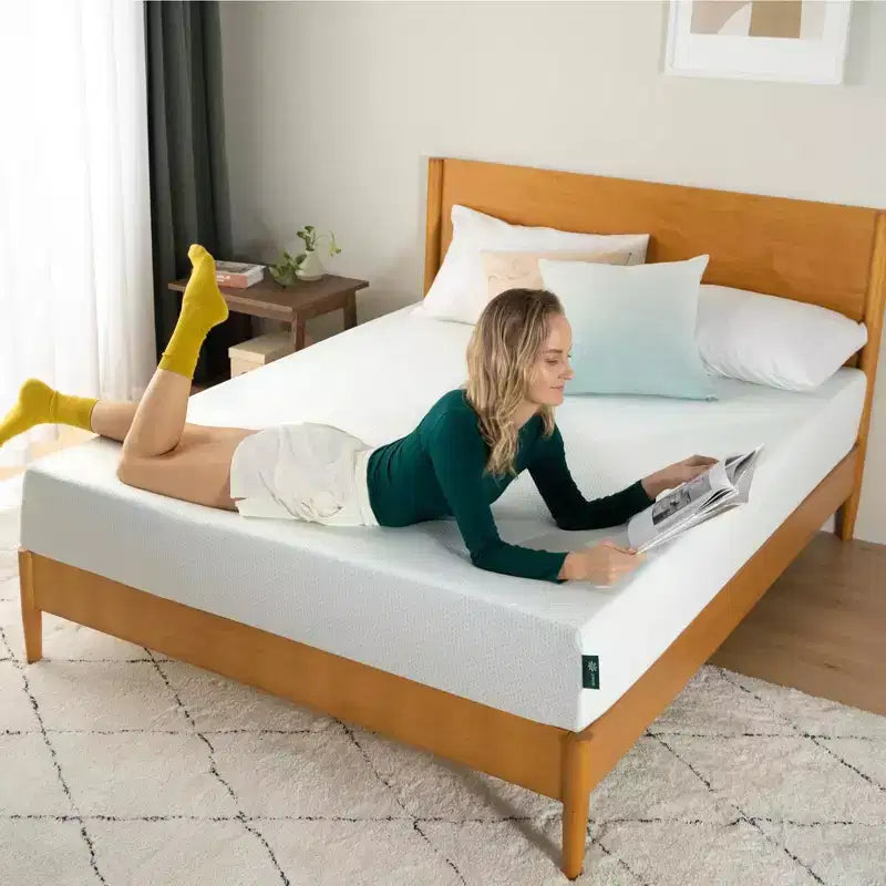 Matelas en mousse à mémoire de forme, infusion thé vert, sans fibre de verre