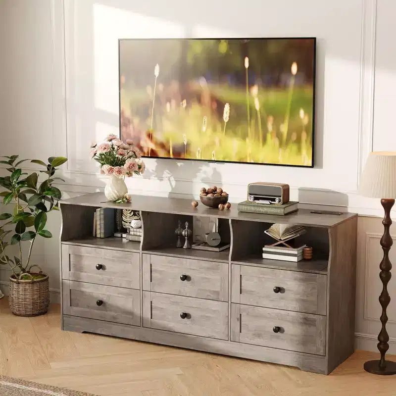 Meuble TV commode en bois avec rangement