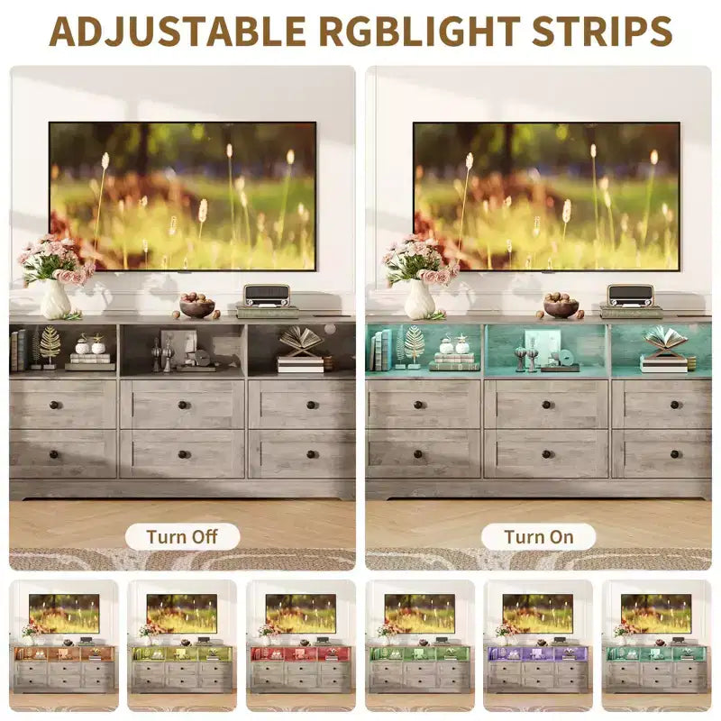 Meuble TV commode en bois avec rangement