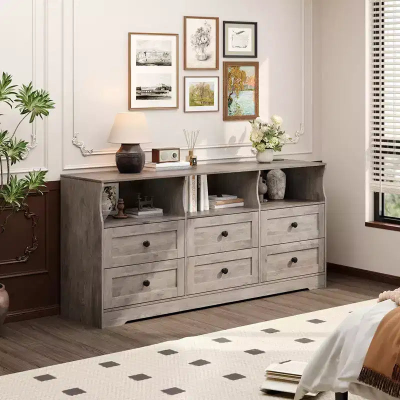 Meuble TV commode en bois avec rangement