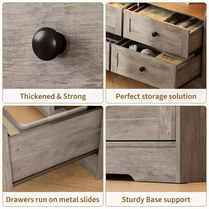 Meuble TV commode en bois avec rangement