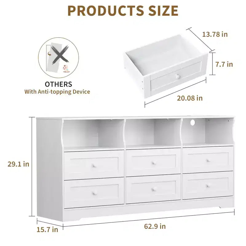 Meuble TV commode en bois avec rangement