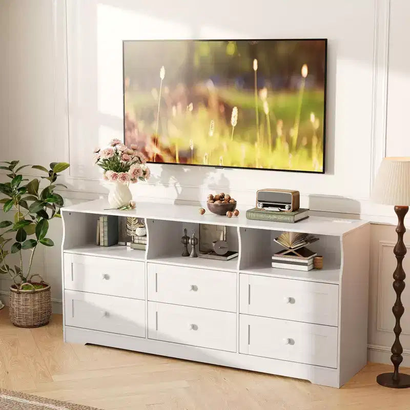Meuble TV commode en bois avec rangement
