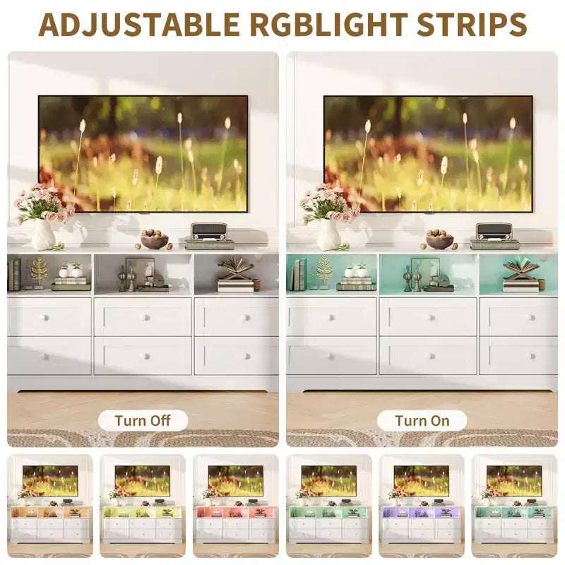 Meuble TV commode en bois avec rangement