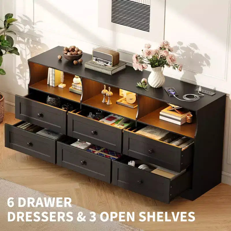 Meuble TV commode en bois avec rangement