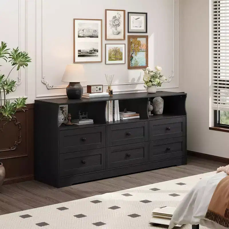 Meuble TV commode en bois avec rangement