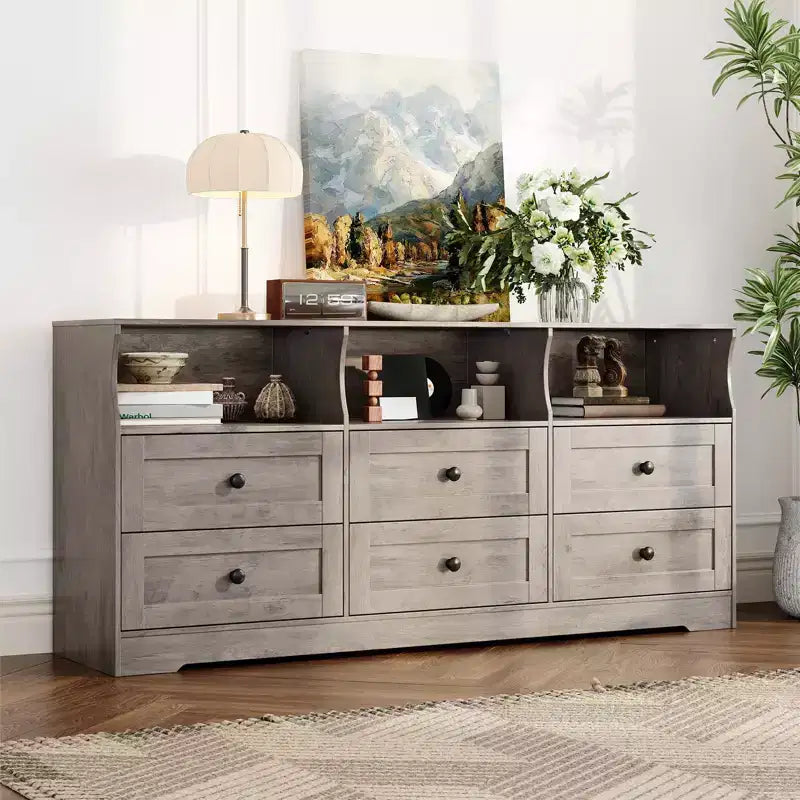 Meuble TV commode en bois avec rangement