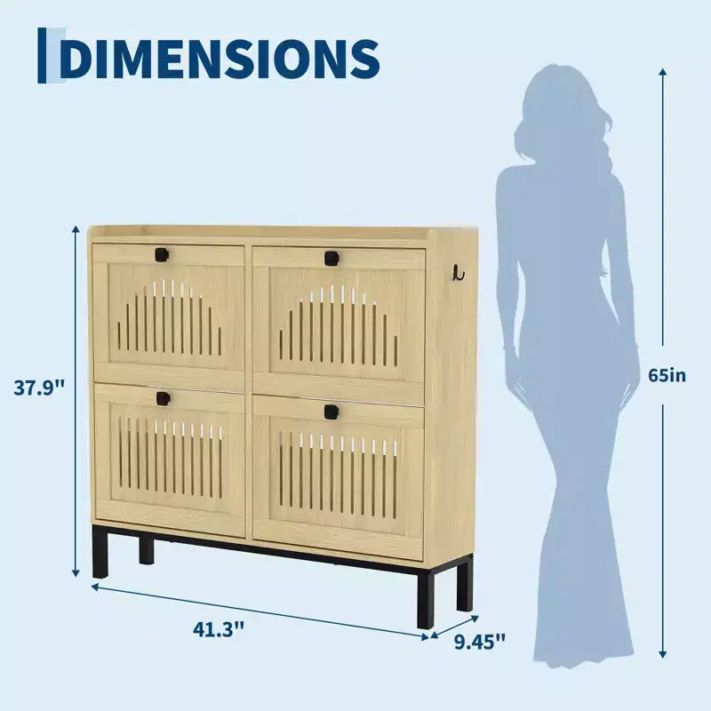 Armoire à chaussures rabattable Range-chaussures dissimulé Étagère à chaussures autoportante