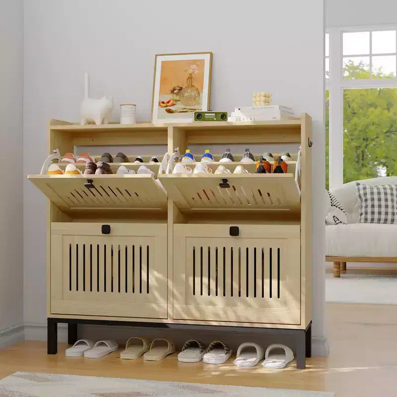 Armoire à chaussures rabattable Range-chaussures dissimulé Étagère à chaussures autoportante