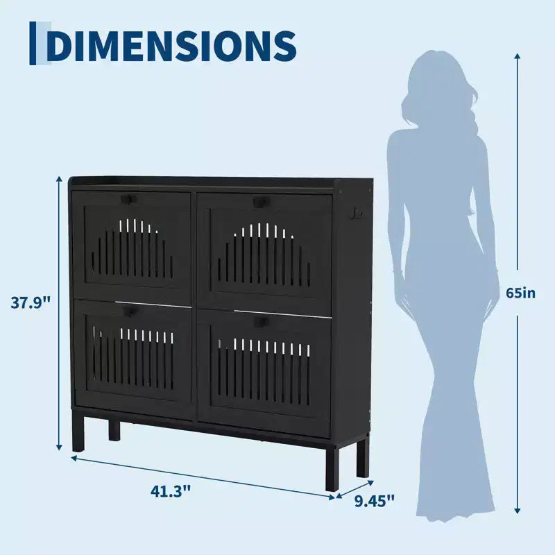Armoire à chaussures rabattable Range-chaussures dissimulé Étagère à chaussures autoportante