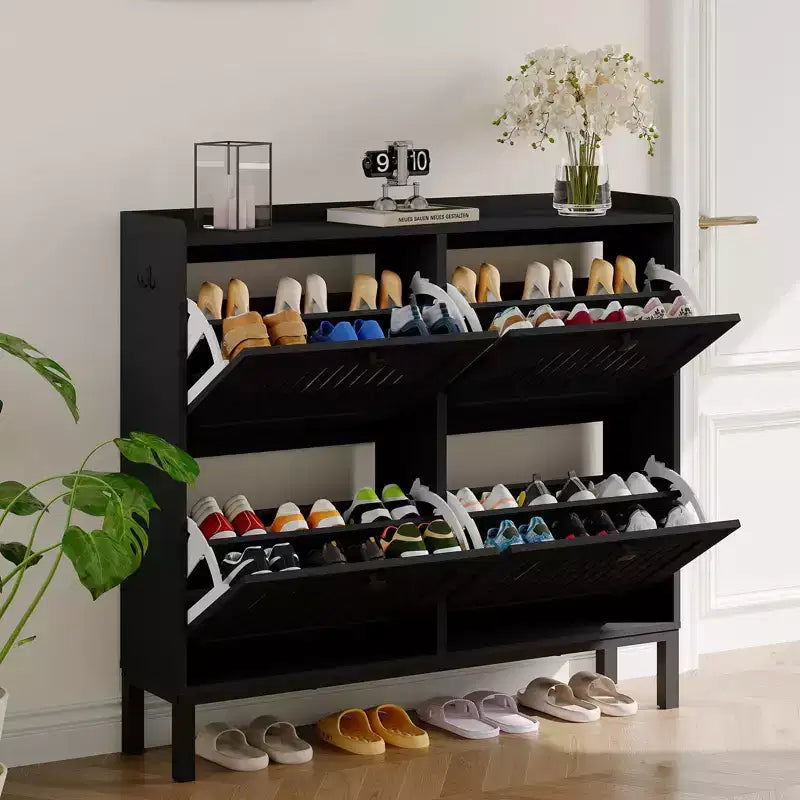 Armoire à chaussures rabattable Range-chaussures dissimulé Étagère à chaussures autoportante