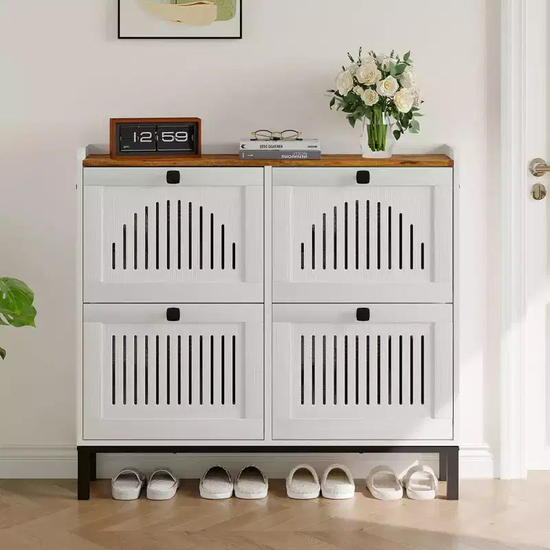 Armoire à chaussures rabattable Range-chaussures dissimulé Étagère à chaussures autoportante