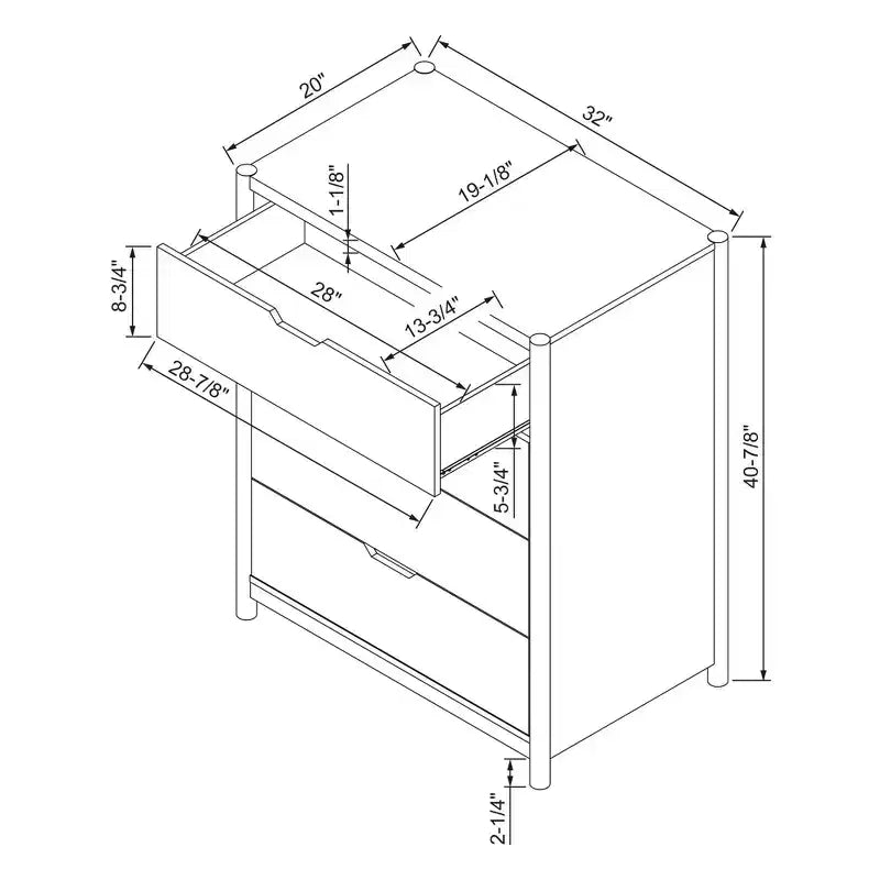 Commode 4 tiroirs Scandi Naturel