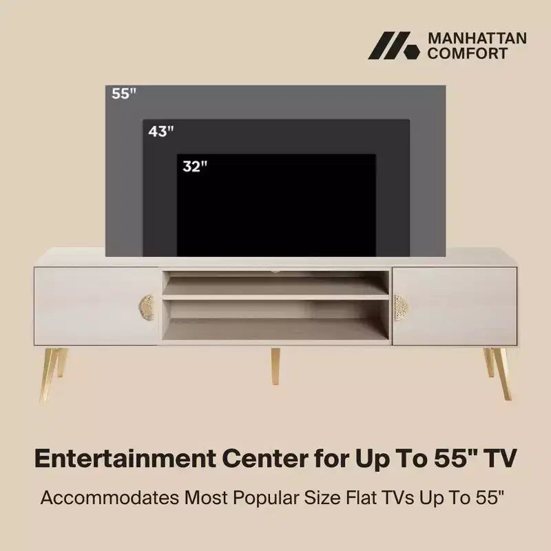 Meuble TV pour téléviseurs jusqu'à 55 po; blanc
