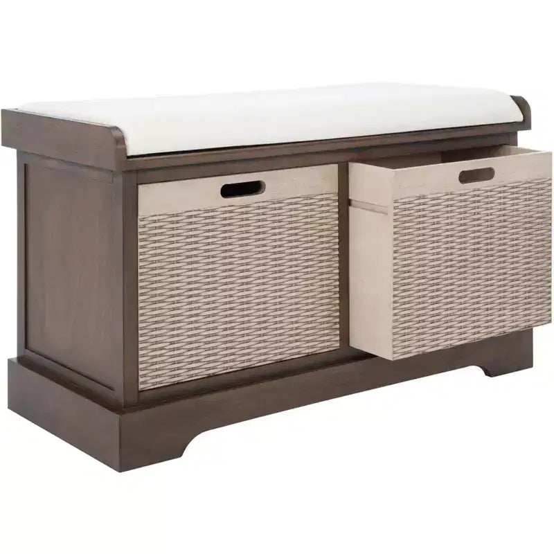 Banc rembourré à 2 tiroirs