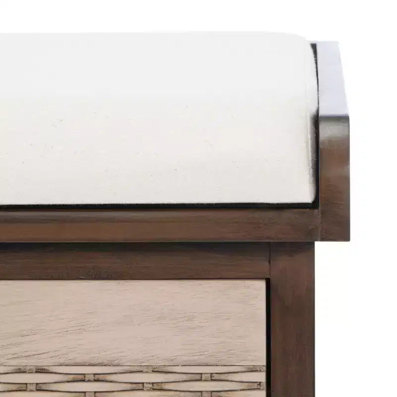 Banc rembourré à 2 tiroirs